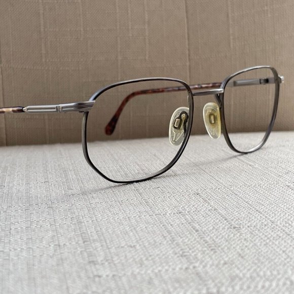 Luxottica Men Vintage Eyeglasses Frame TOLEDO AMBER 135 54[]20 Made in Italy